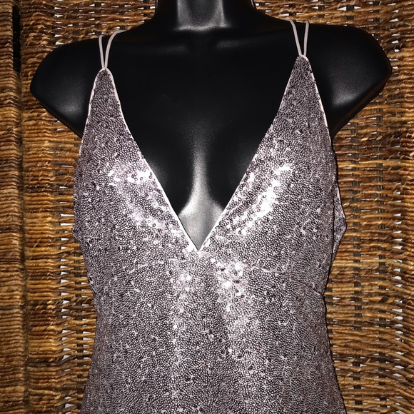 Silver Glitter Sequined NYE Dress - Picture 3 of 8